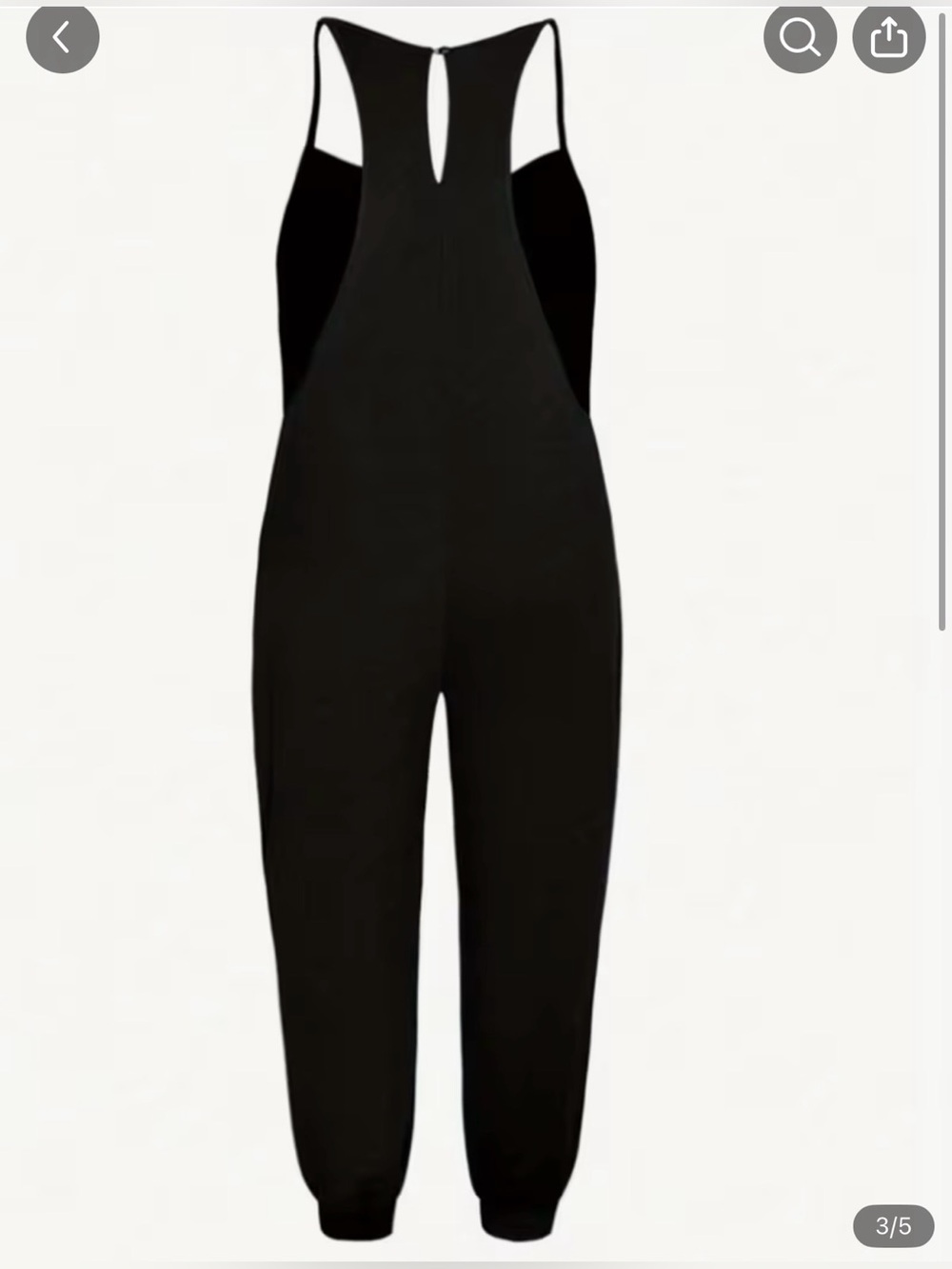 Women’s Black Jumper Jumpsuit - Casual Pull-On Overalls - Picture 2 of 3